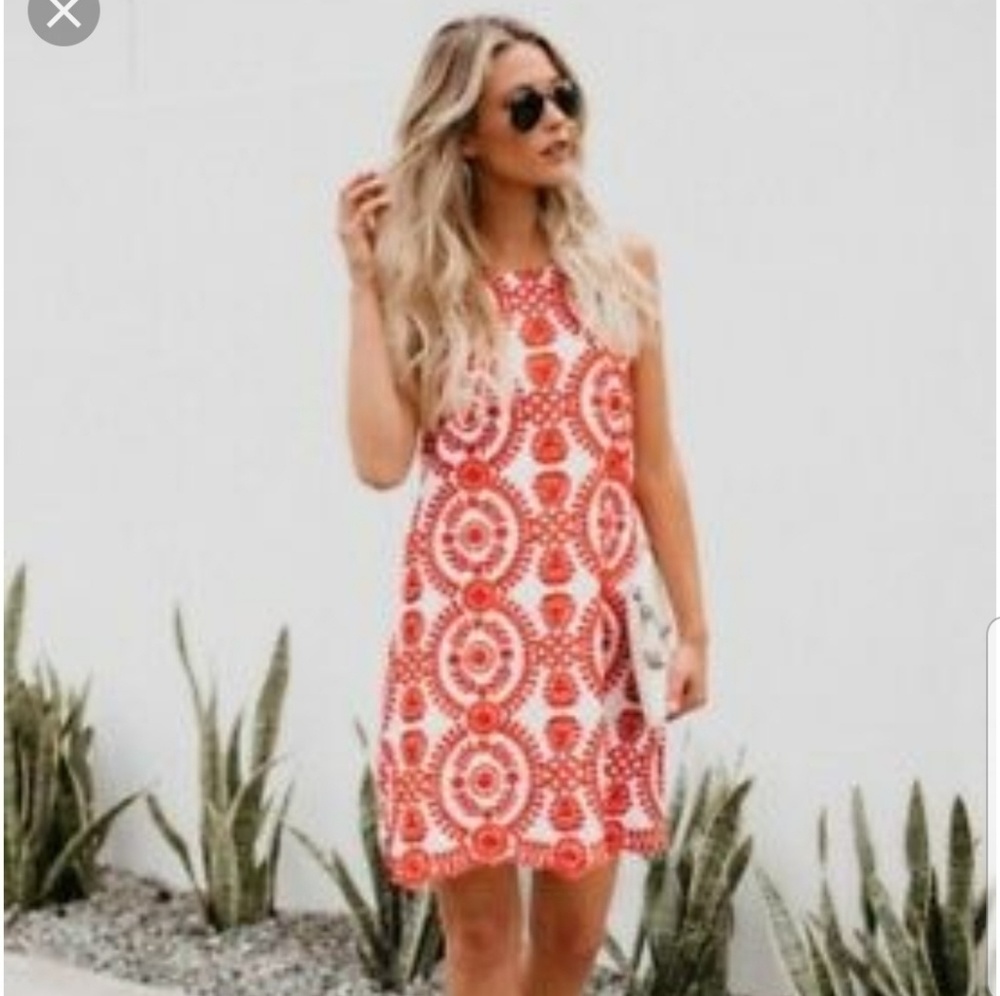 Red and white sun dress